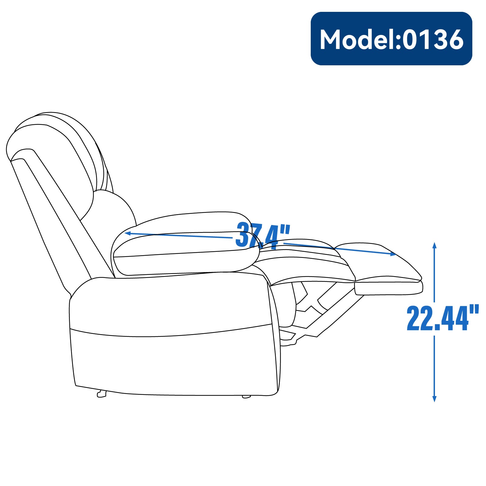 Large Manual Recliner Chair In Fabric For Living Room, Beige Beige Velvet Manual Handle Metal Primary Living Space Medium Firm Cushion Back Heavy Duty American Design Pine Pillow Top Arms Fiber Foam And Polyester Fiber Pad Fabric