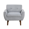 Gray Accent Chair Upholstered Velvet Cushion Seat Back Tufted Contemporary Living Room Furniture 1Pc Gray Primary Living Space Contemporary,Modern Plywood