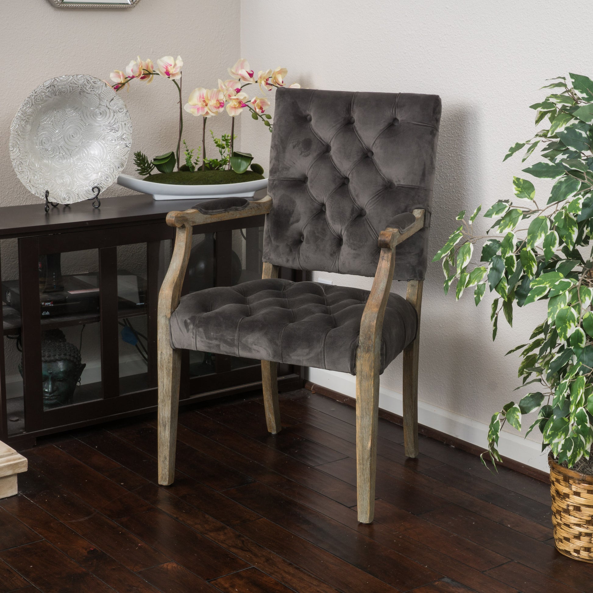Arm Chair Charcoal Velvet