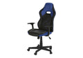 Office Chair, Gaming, Adjustable Height, Swivel, Ergonomic, Armrests, Computer Desk, Work, Black And Blue Leather Look, Black Metal, Contemporary, Modern Black Foam Polyurethane