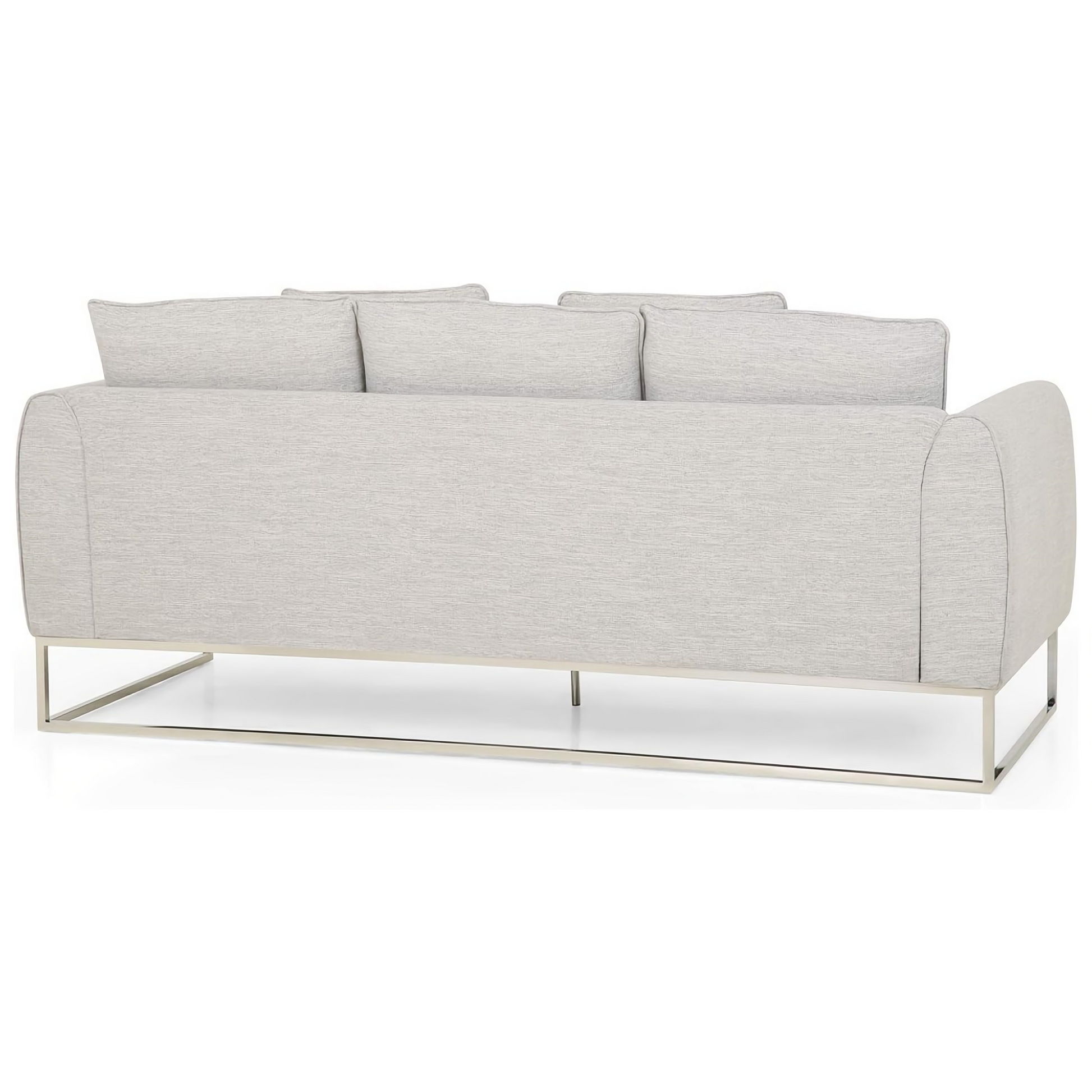 Comfortable And Stylish 82.75" Gray Fabric 2 Seater Sofa With Silver Legs And Soft Upholstery, Extra Deep Seats, For Small Space, Living Room, Office Apartment Gray, Fabric Gray Wood Primary Living Space Medium Soft Cushion Back Light Duty