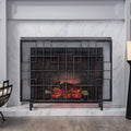 Fire Screen Black Silver Iron