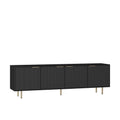 Black Modern Tv Stand Fluted 68