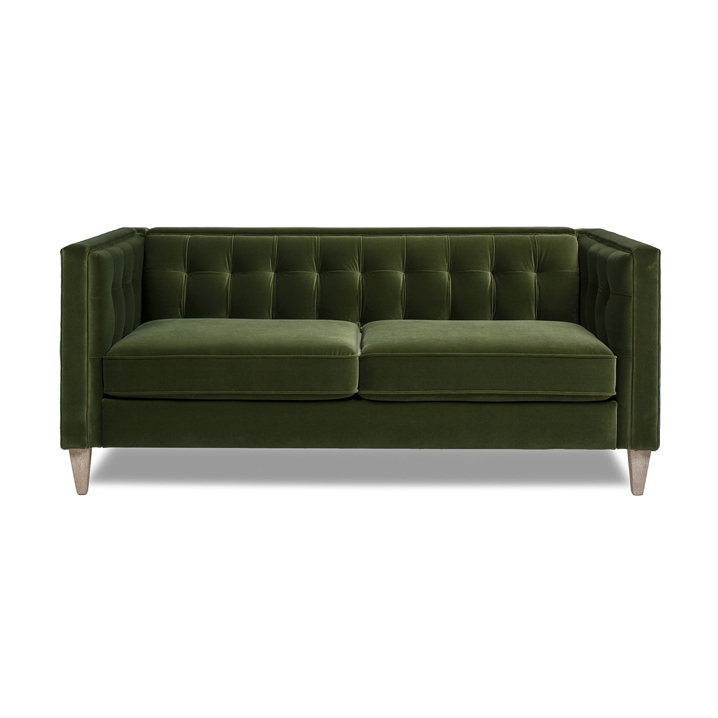 James 74" Modern Tuxedo Sofa, Olive Green Performance Velvet Olive Green Foam Velvet 2 Seat