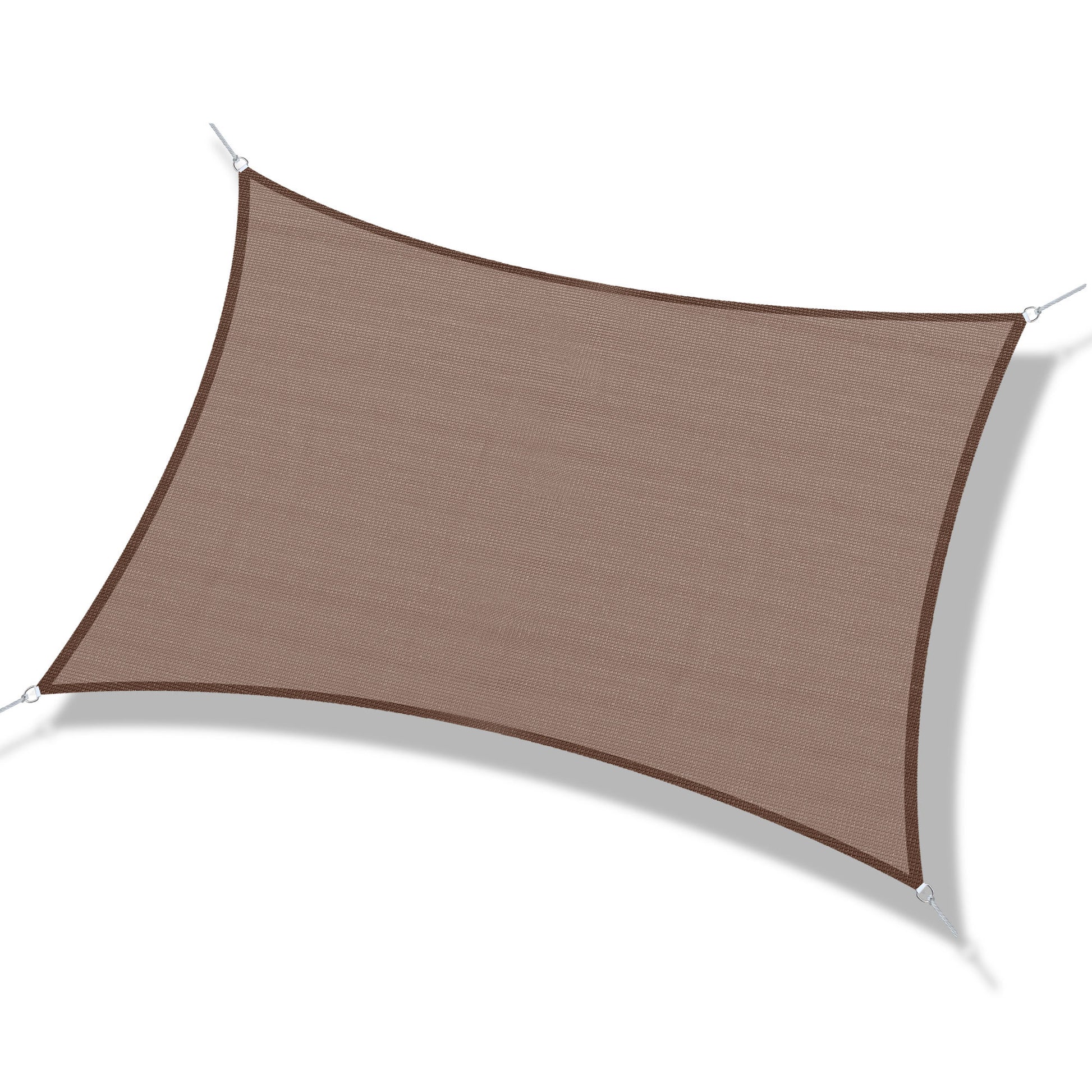 Outsunny 13' X 20' Sun Shade Sail Canopy Outdoor Shade Sail Cloth For Patio Deck Yard With D Rings And Rope Included, Brown Brown Plastic