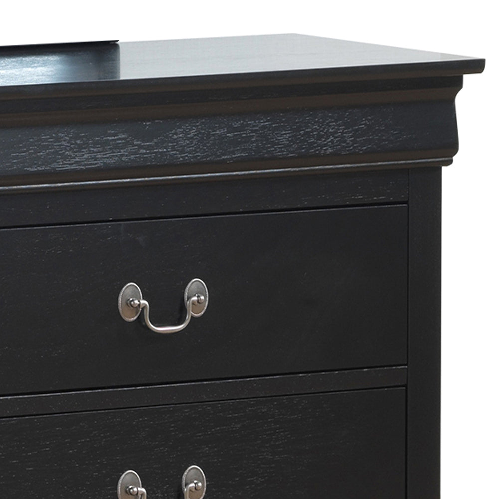 Louisphillipe G02150 D Dresserblack Black 5 Drawers & Above Partice Board Mdf Pine Wood