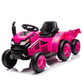 12V Kids Ride On Electric Tractor Black Knight,Kids Ride On Toy.2Wd,Non Skid Tires, Steering Wheel, Foot Pedal,With Removable Storage Tug,Light,Bluetooth,Music,Mp3,Usb,Power Display For Kids Aged 3 . Rose Red 50 99 Lbs Polypropylene