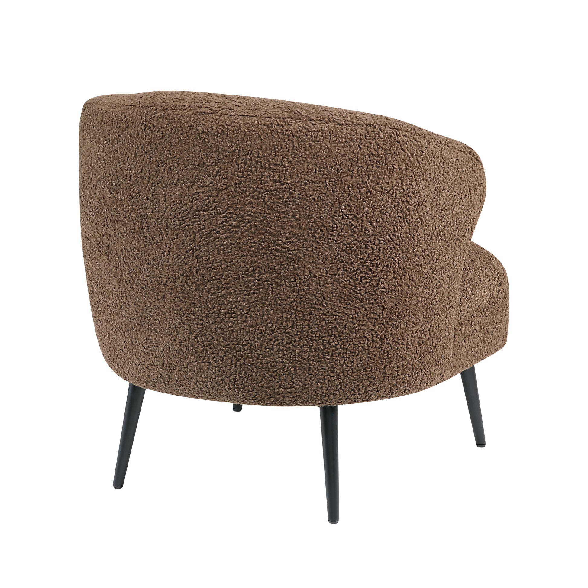 Luxury Living Room Furniture 1Pc Accent Chair Brown Boucle Upholstery, High Density Foam Seat Cushions Brown Primary Living Space Luxury,Modern Plywood