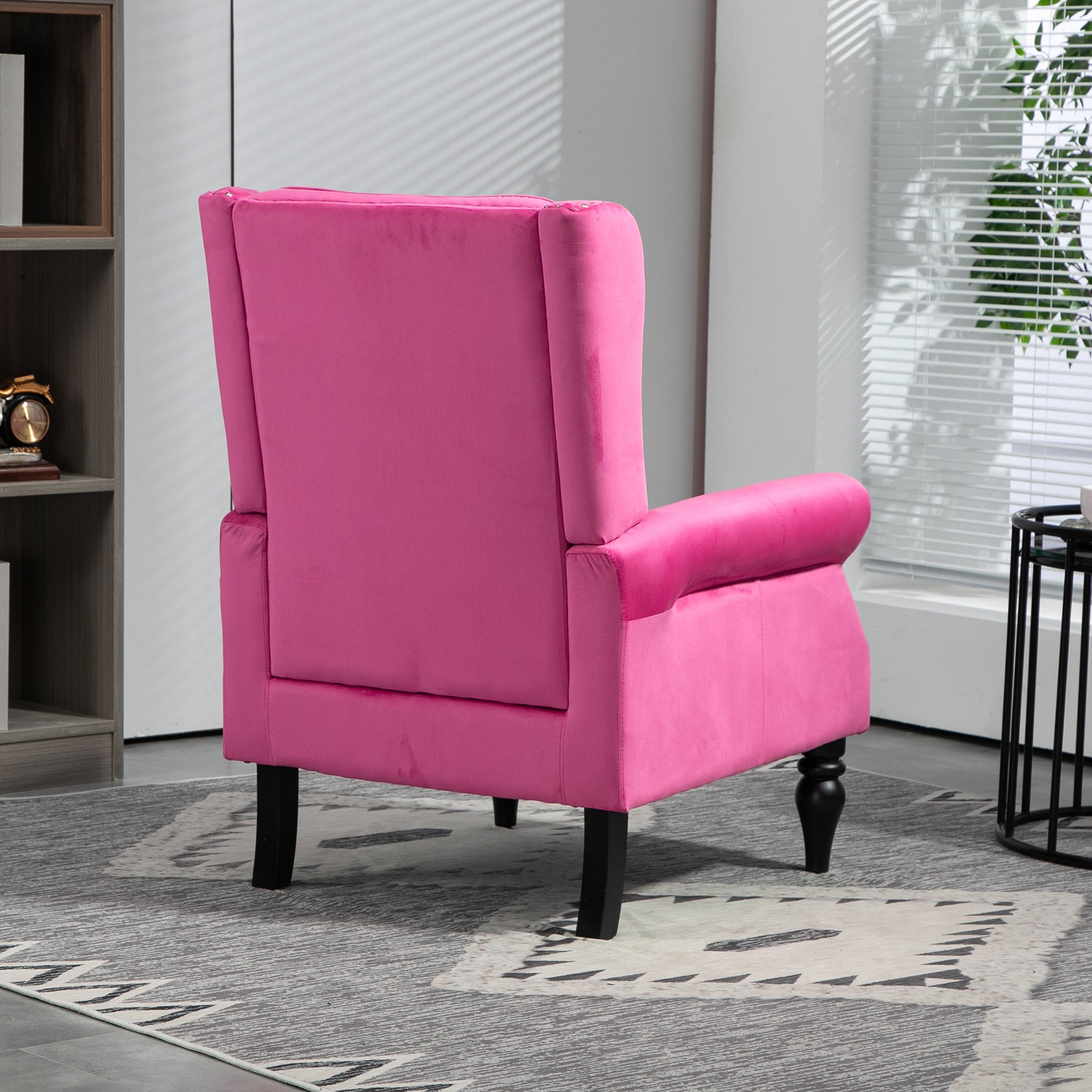 Coolmore Wood Frame Armchair, Modern Accent Chair Lounge Chair With Sturdy Wood Legs For Living Room Bedroom Red Red Foam Velvet