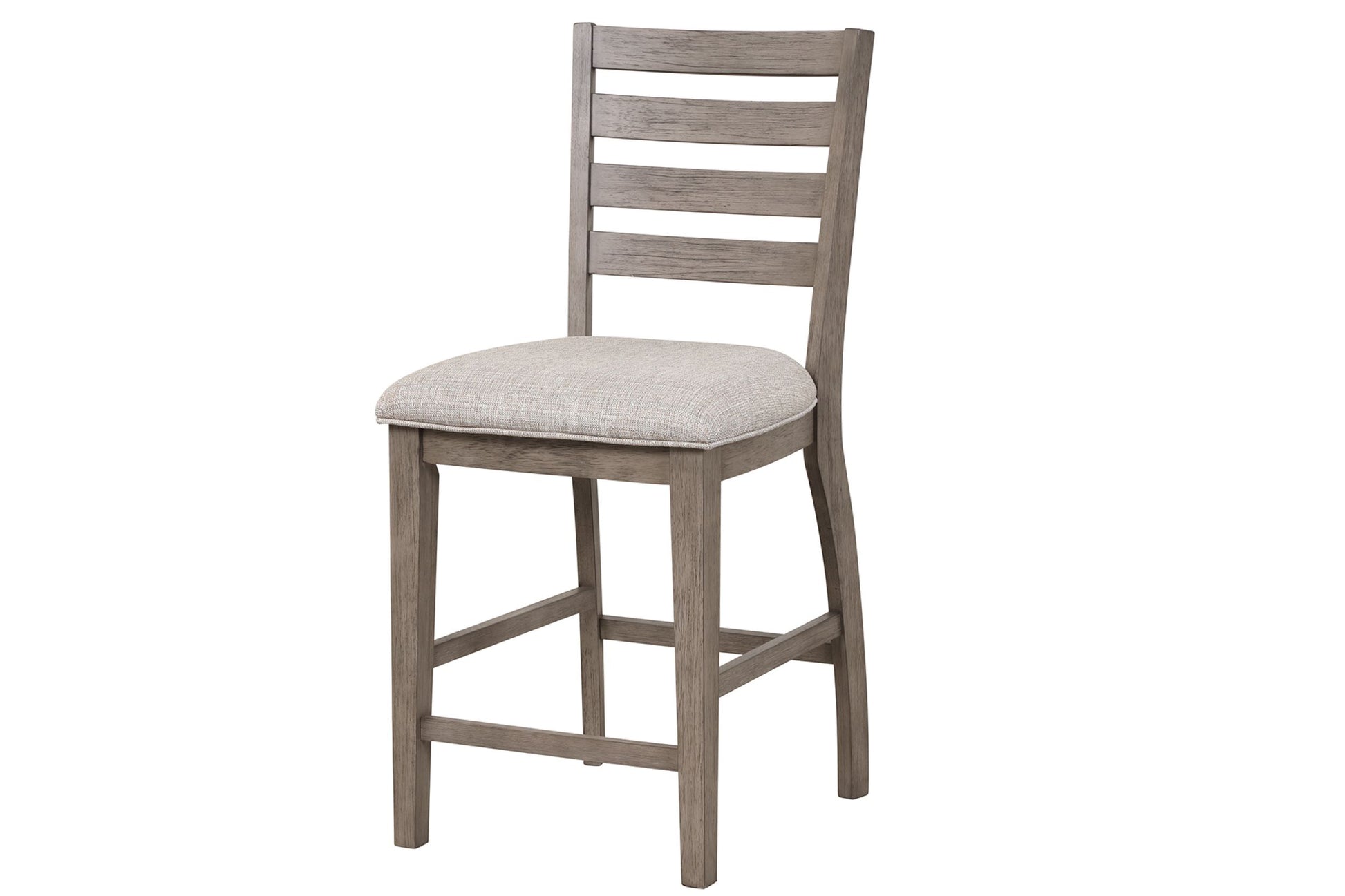 Counter Side Dining Stool W Ladder Back Set Of 2 Gray Solid Wood Mdf