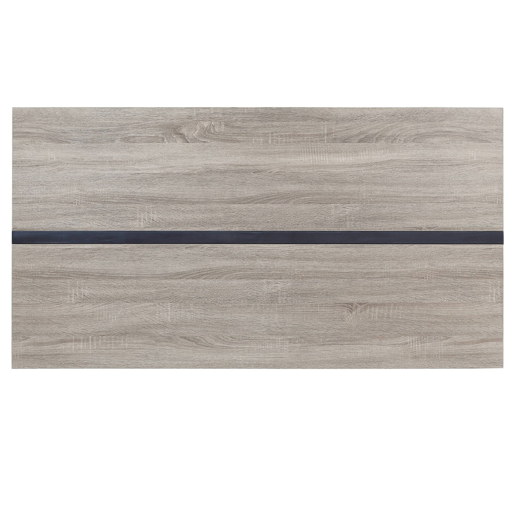 Grey Oak And Black 2 Shelf Dining Table Grey Black Dining Room Contemporary Rectangular Paper Composite Sled