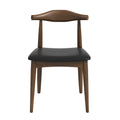 Destiny Black Pu Dining Chairs Set Of 2 Black,Dark Brown Brown Pu Leather,Solid Wood