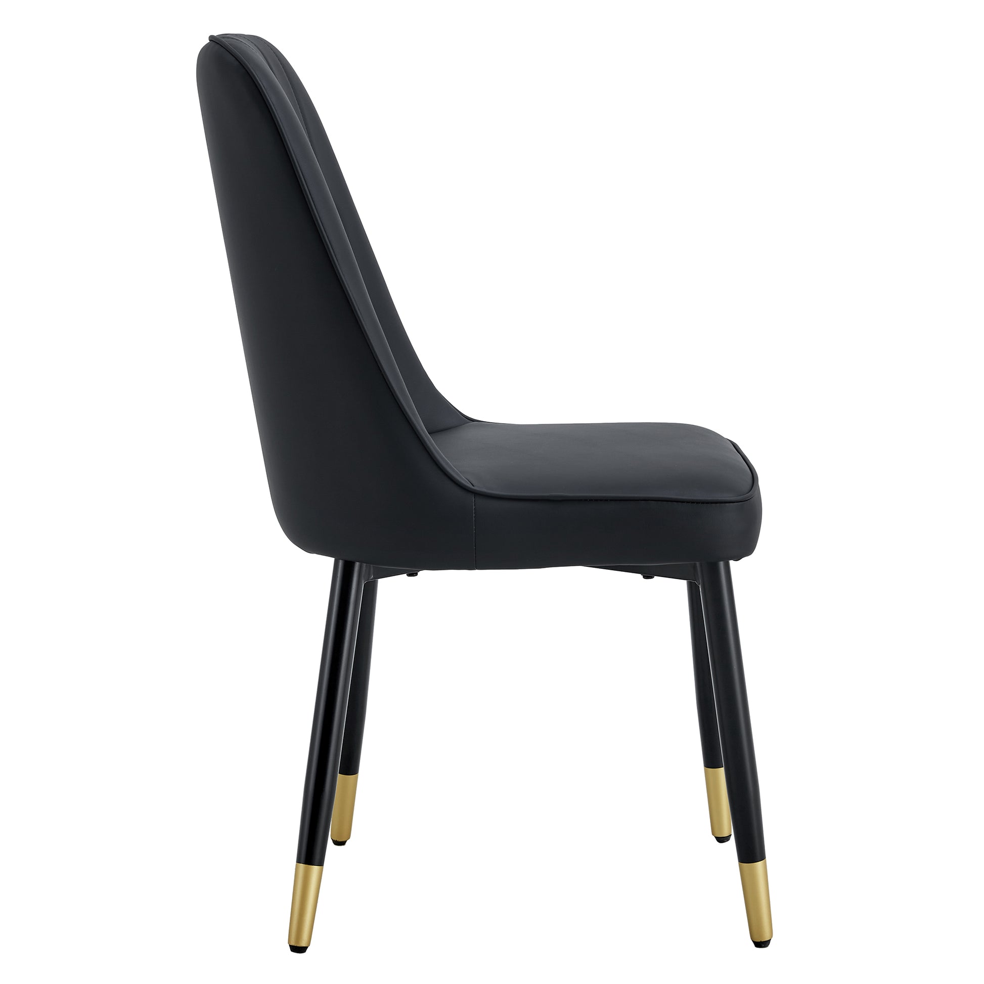 Table And Chair Set.The Table Has A Glass Top With Imitation Marble Pattern Stickers And Stainless Steel Golden Legs. Paried With Chairs With Pu Artificial Leather Backrest Cushions And Black Legs. White Gold Seats 6 Glass Metal