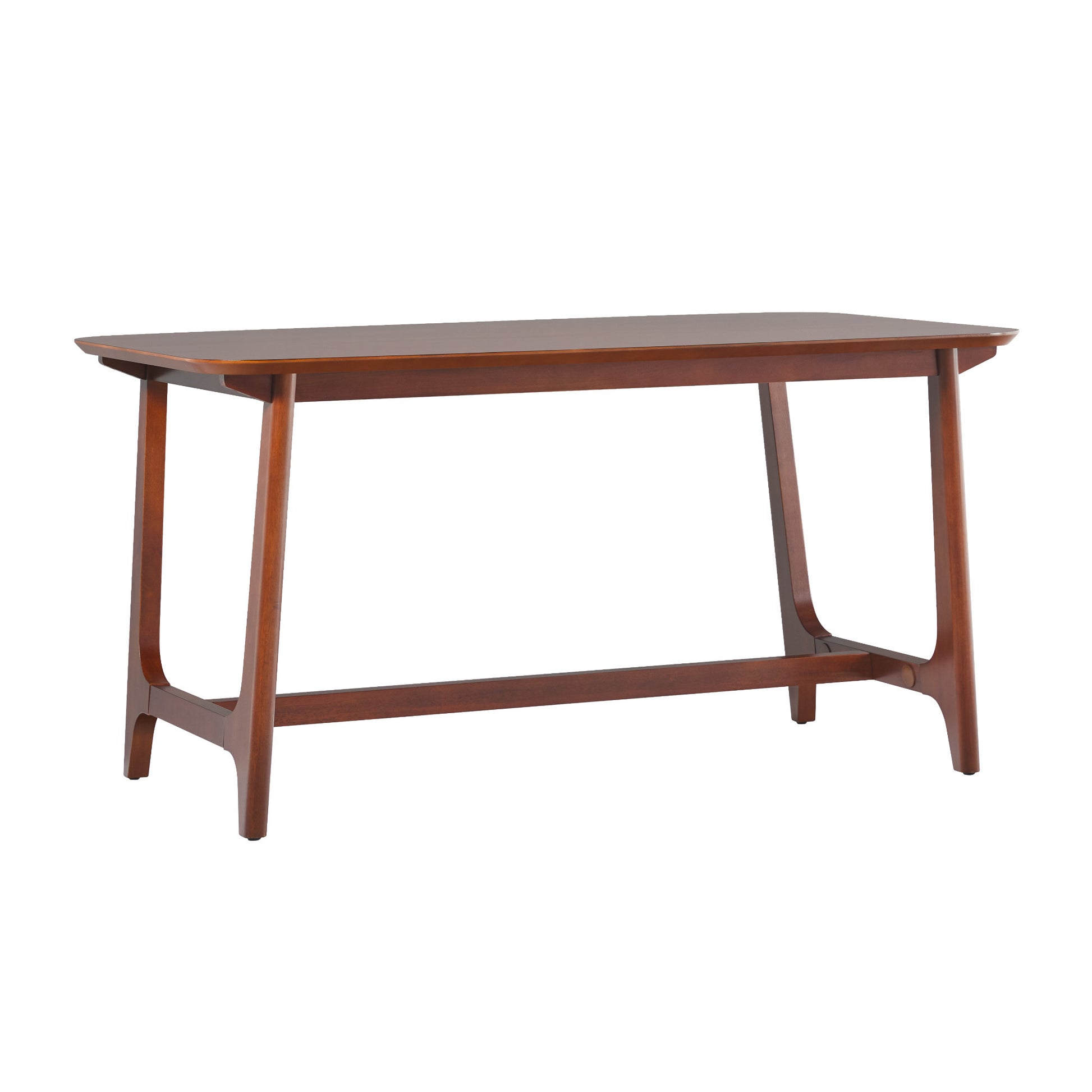 Mid Century 10015" Modern Dining Table With Trestle Base, Walnut Veneer Walnut Mdf Mdf