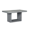Contemporary 6 Piece 78Inch Extendable Pedestal Dining Table Set With 18Inch Removable Leaf And Dining Bench, 4 Upholstered Dining Chairs, Gray Gray Wood Dining Room Solid Wood Rubberwood Rectangular Dining Table With Chair And Bench Upholstered Chair