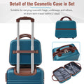 20 In Hardside Luggage With Cosmetic Case2 Piece Lightweight Suitcase Set With Spinner Wheels, Carry On Vintage Luggage,Blue Blue Abs