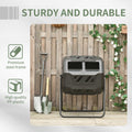 Outsunny Tumbling Compost Bin Outdoor 360 Dual Rotating Composter 43 Gallon, Green Green Steel