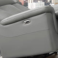 Rhapsody Power Zero Gravity Recliner Silver Grey Memory Foam Genuine Leather