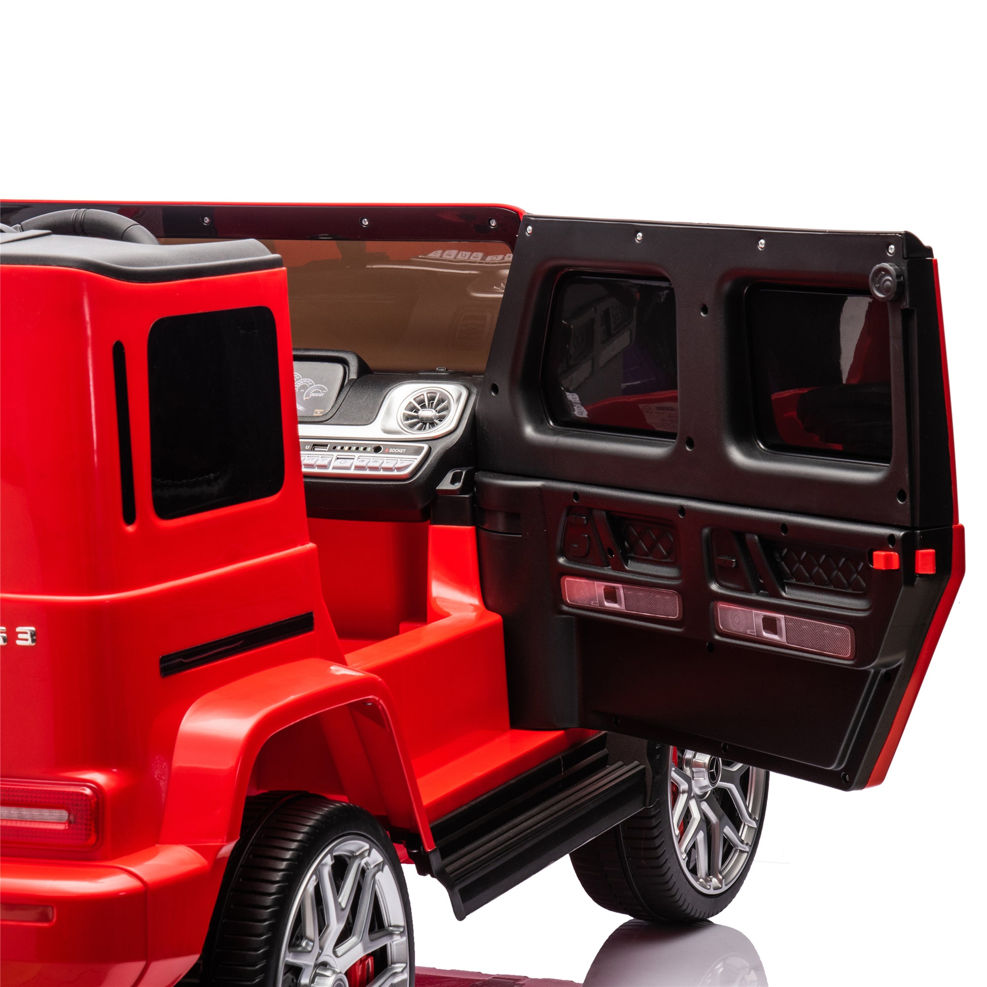 24V 2 Seater Kids Ride On Car Licensed Mercedes Benz G63 Powerful 4Wd For Kids Ages 3 8, With 7Ah Big Battery, Remote Control, Soft Braking, 4 Wheel Suspension, Led Headlight & Music,Red Red Polyethylene