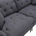 United Linen Sofaaccent Sofa Seat Sofa With Metal Feet Dark Gray Linen 3 Seat