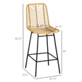 Homcom Rattan Bar Stools Set Of 2, 26