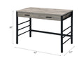 Disho Light Weathered Oak & Black Finish Writing Desk W Usb Oak Synthetic Wood