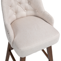 Coolmore Bar Stools Set Of 2 Counter Height Chairs With Footrest For Kitchen, Dining Room And 360 Degree Solid Wood Legs Swivel Bar Stools Set Of 2 Beige Linen Beige Foam Linen