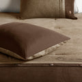 7 Piece Faux Suede Comforter Set Brown King King Brown Polyester