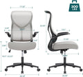 Ergonomic Computer Mesh Chair With Flip Up Armrests,Lumbar Support, Backrest For Home Office, Grey Grey Metal