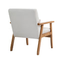 Leisure Chair With Solid Wood Armrest And Feet, Leisure Chair, Wood Frame, Velvet, L, Solid Rubber Wood Legs, Mid Century Modern Accent Chair, For Living Room Bedroom Studio Chair Beige Corduroy