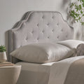 Queen&Full Sized Headboard Queen Light Grey Fabric