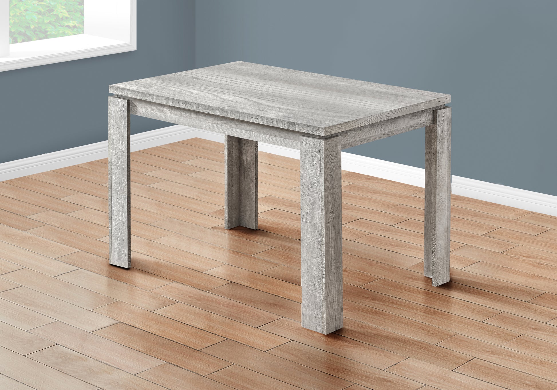 Dining Table, 48" Rectangular, Small, Kitchen, Dining Room, Grey Laminate, Contemporary, Modern Grey Particle Board