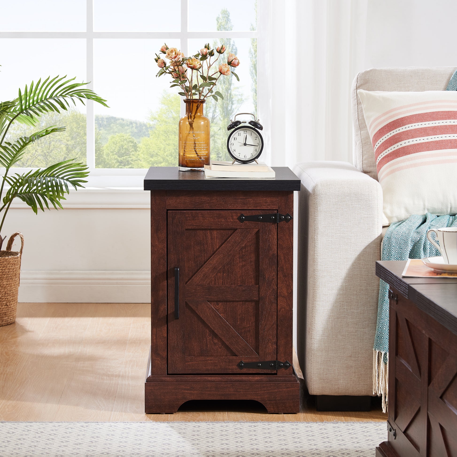 Farmhouse Coffee Table & End Table Barn Design Center Table Rustic Cocktail Table With Hinged Lift Top And End Table Oak Mdf