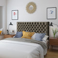 Bierman Headboard Queen Grey Velvet