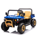 24V Xxxl Kids Ride On Utv W Parents Remote Control,Two Seater,Automatic Tipping Bucket,Rear Wheel Suspension,Slow Start,Portable Handle,Safety Belt,Led Light,Usb,Mp3,Bluetooth,Horn For Kids Aged 3 8. Blue 50 99 Lbs Polypropylene