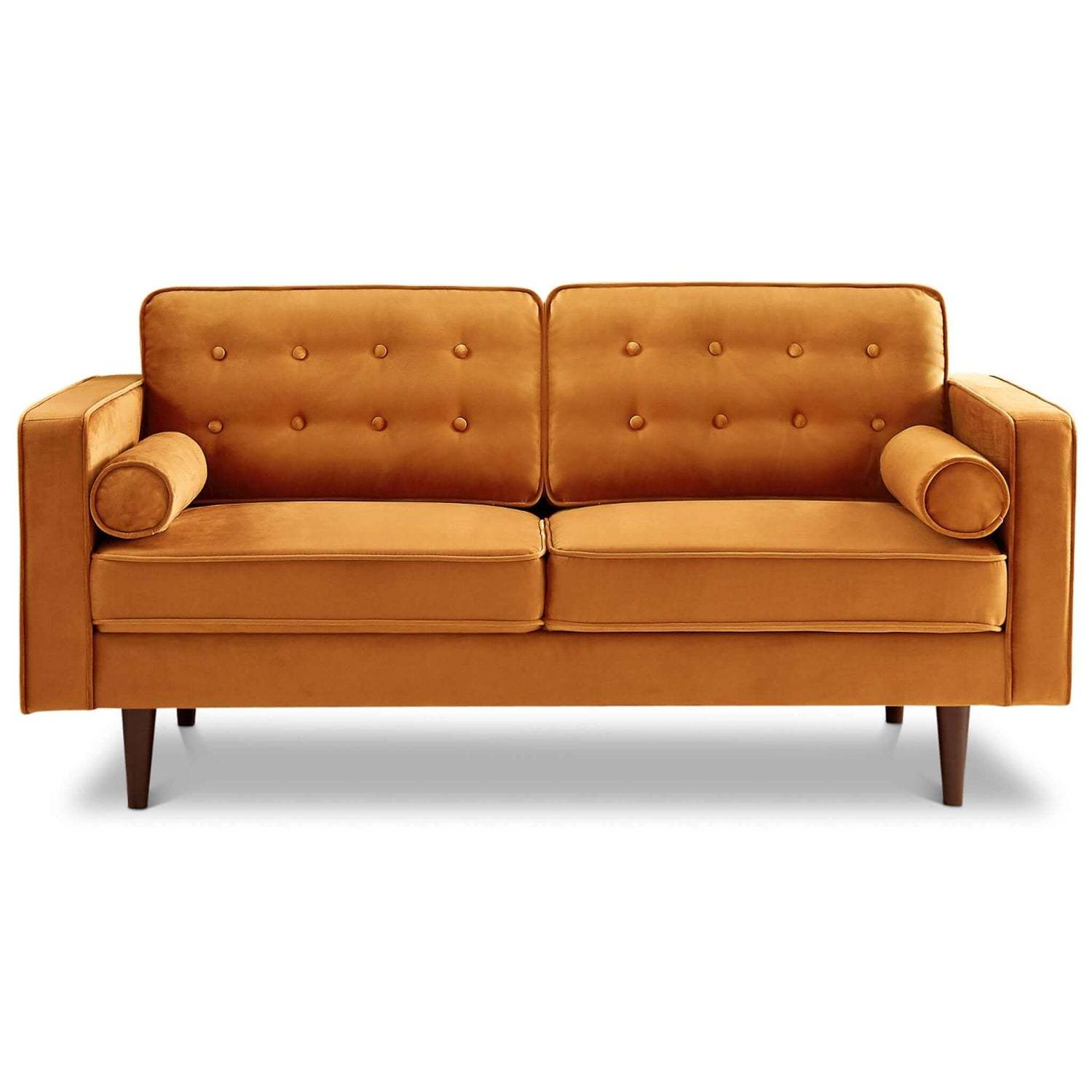 Casey Velvet Loveseat Orange Velvet