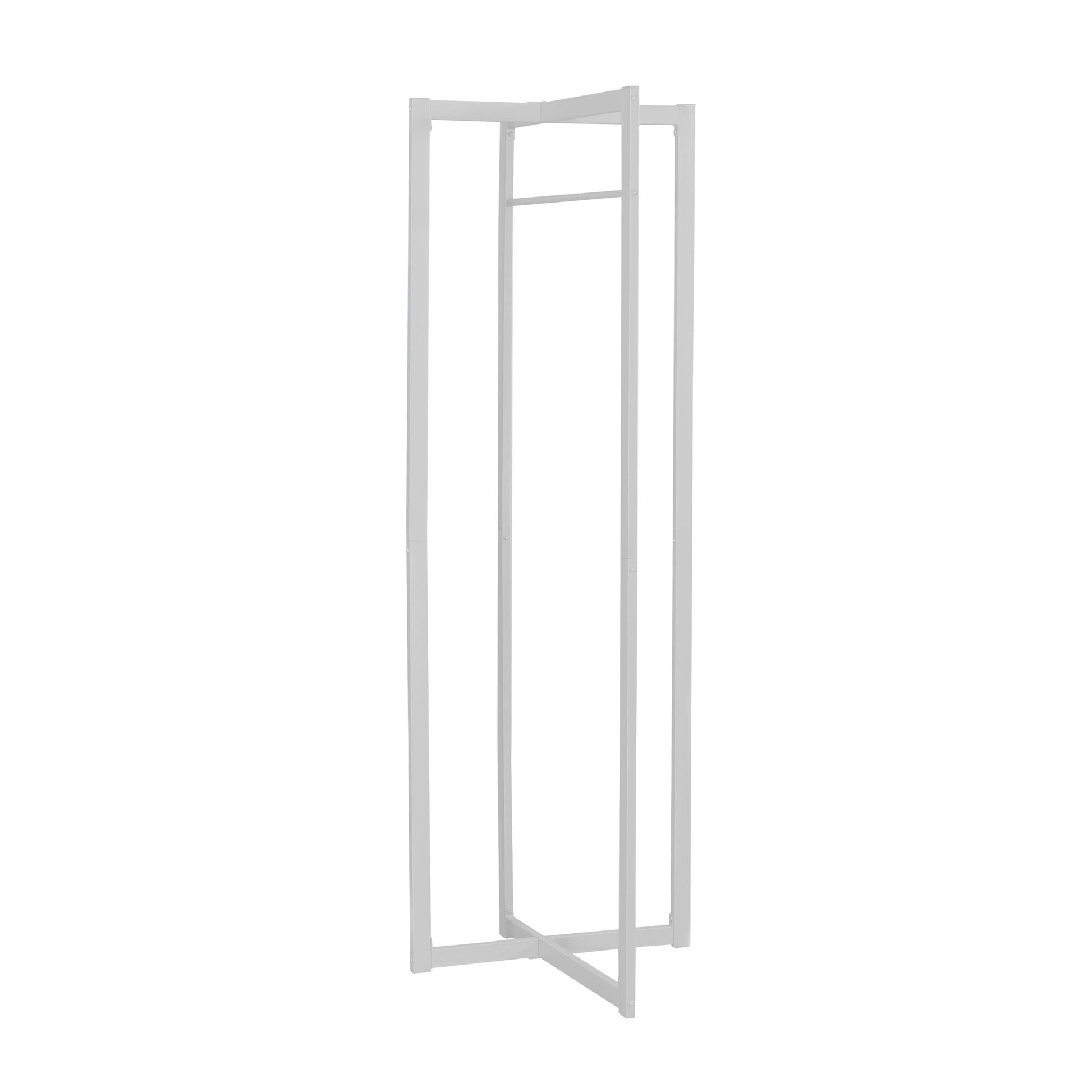 Coat Rack, Hall Tree, Free Standing, Hanging Bar, Entryway, 72"H, Bedroom, White Metal, Contemporary, Modern White Metal