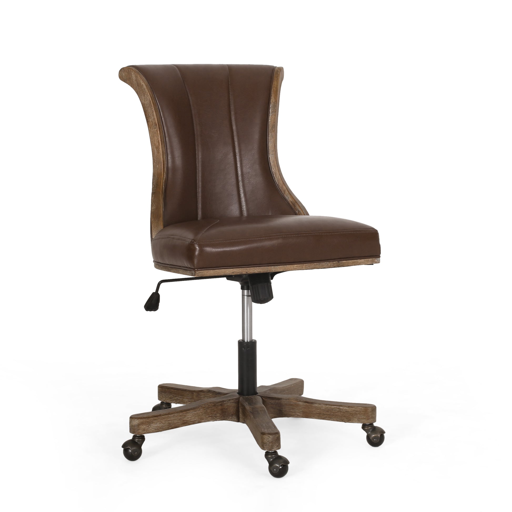 Swivel&Lift Office Chair Brown Neutral Pu