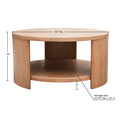 Round Coffee Table With Shelf Natural Mdf