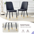 Table And Chair Set.Modern Extendable Mdf Dining Table.The Table Has A Telescopic Design, Suitable For Gatherings Of Different Size.Paried With 4 Chairs With Pu Cushions And Black Metal Legs. White Black Seats 4 Mdf Metal