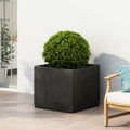 Outdoor Large Square Mgo Planter Black Magnesium Oxide