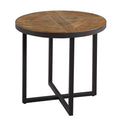 Faro Brown Round End Table Brown Solid Wood