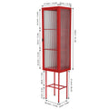 Retro Style Freestanding Metal Tall Display Cupboard With Glass Door And Three Detachable Shelves For Office, Living Room, Kitchen Console Sideboard,Bedside Entryway Red Old Sku:W68751719 Red Steel