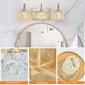 Modern Crystal Bathroom Vanity Light, 3 Light Golden Wall Sconce With Clear Glass Shade, Elegant Wall Mount Lighting For Bathroom, Powder Room, Or Vanity Mirror No Bulbs Golden Crystal Iron