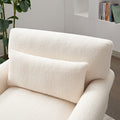 Mirod Elegant Circular Armrests, Ergonomic Lumbar Support, Vintage Roman Column Legs, Luxurious Large Size, Enhances Living Room Aesthetics, For Living Room,Bedroom And Study Beige Boucle