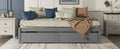 Twin Bed With 2 Drawers, Solid Wood, No Box Spring Needed ,Grey Old Sku:W50422208 Twin Grey Pine
