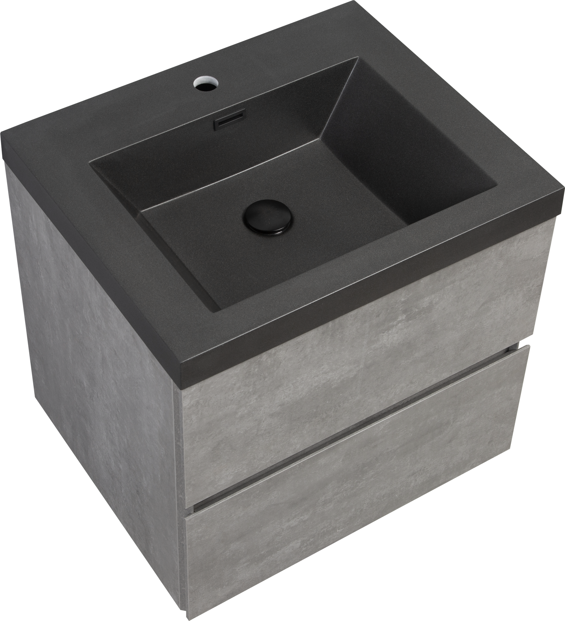 24" Floating Bathroom Vanity With Sink, Modern Wall Mounted Bathroom Storage Vanity Cabinet With Black Quartz Sand Top Basin And Soft Close Drawers, 24V12 24Gr Grey Grey Bathroom Wall Mounted Melamine