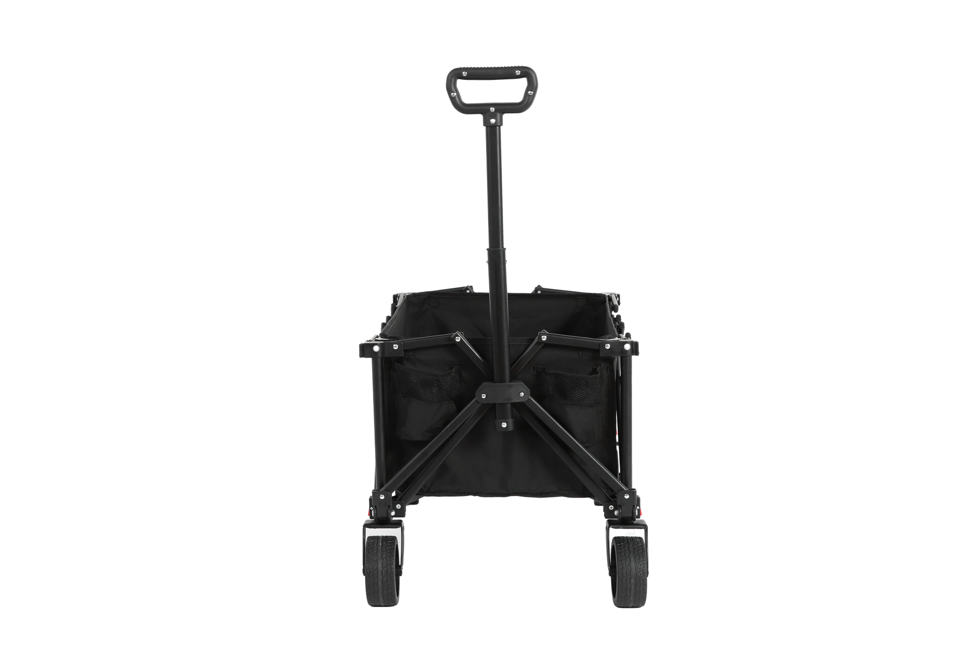 Folding Wagon Carts,Folding Wagon Cart With All Terrain Wheels,Heavy Duty Garden Carts With Adjustable Handle,Outdoor Utility Wagon For Camping Shopping Sports Fishing Black Black Steel