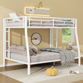Full Xl Over Queen Metal Bunk Bed With Ladder And Guardrails, White Expected Arrival Time: 9.7 Box Spring Not Required Full Xl White Metal Metal
