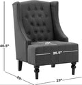 1Pc Modern Living Room Button Tufted Wingback Accent Chair Luxury Look Diamond Button Tufted Pattern Beige Color Beige Primary Living Space Traditional Foam Wood